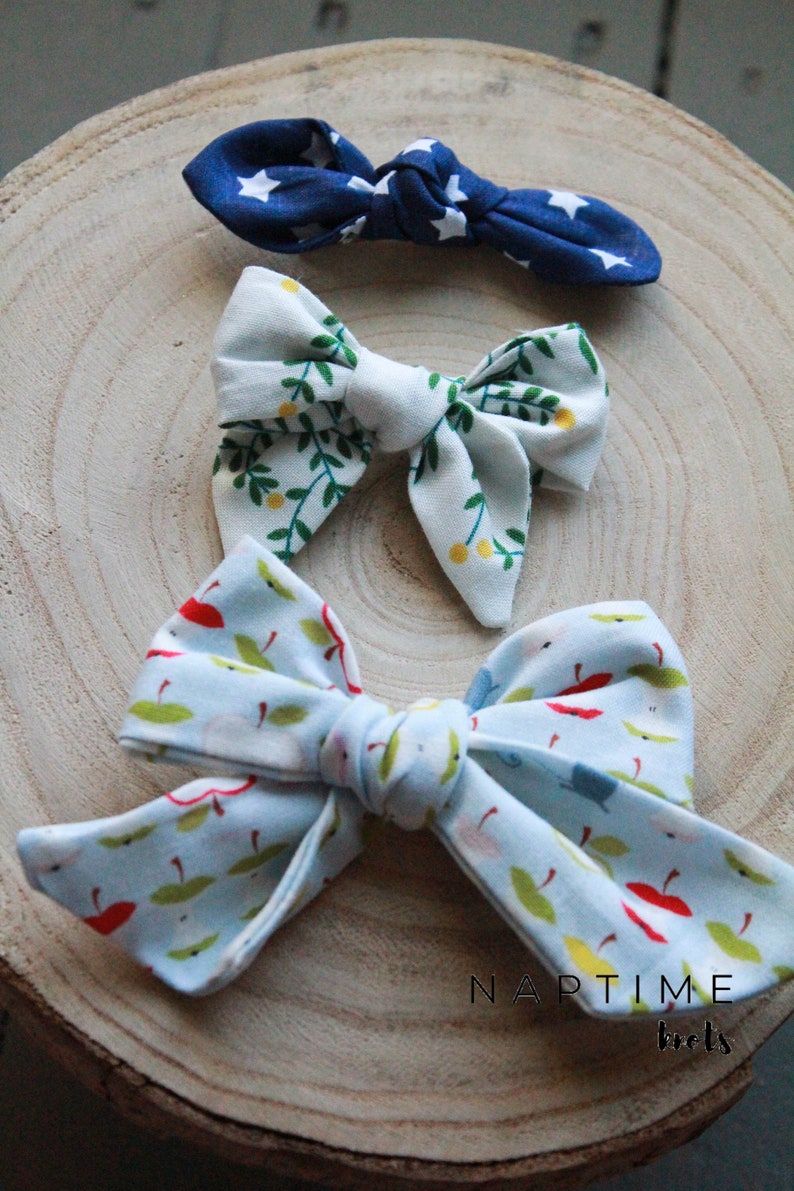 Monthly Nylon and Clip Options 12 MONTH BOW Collection Baby Girl Baby Shower Gift School Girl Bow Knotted Bow RTS Pinwheel Bow