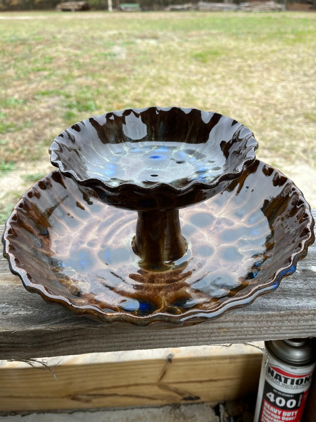 Two Tiered Chip and Dip Serving Dish Etsy