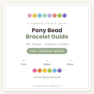 Pony Bead Bracelet Guide | 100+ Designs, Beginner to Expert Patterns Digital Download