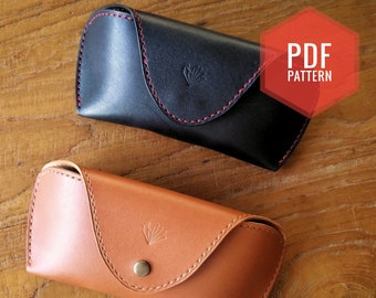 Patrón de costura para funda de cuero para gafas de sol: Plantilla PDF A4