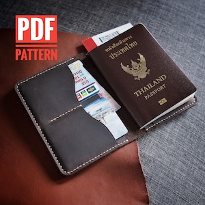 PDF A4 Schnittmuster - Leder Passhülle Vorlage PDF Schnittmuster