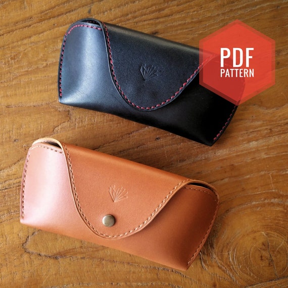 Eye glasses case sleeve pattern, leather purse pattern, leather case  pattern, pdf, download, SLG-100