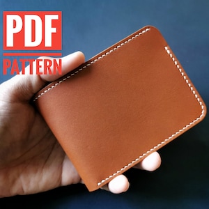 PDF A4 Pattern - Slim Short Bifold Wallet Template PDF Pattern Leather Craft Mens