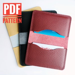 Patrón PDF A4 - Plantilla fácil de billetera con tarjeta plegable Patrón PDF Artesanía en cuero
