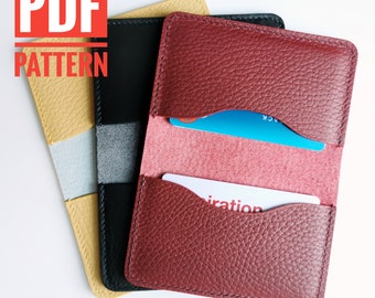 PDF A4 Pattern - Easy Bifold Card Wallet Template PDF Pattern Leather Craft