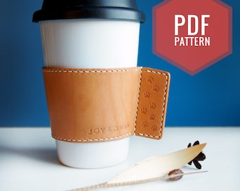 PDF A4 Pattern - Coffee Cup Sleeve Reussable Cozy Cup Template Pattern