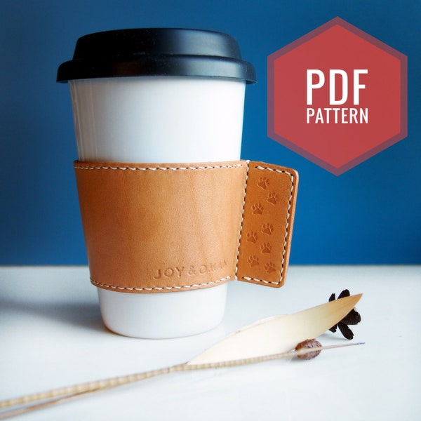 PDF A4 Schnittmuster - Kaffeetassenhülle Wiederverwendbare Cosy Cup Template Pattern