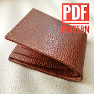 Patrón PDF A4 - Cartera Corta Bifold Hombre Plantilla PDF Patrón Cuero Artesanía Hombre