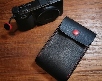 Handmade Black Leather Camera Soft Case for Ricoh GR3/GR3x/GR4/GR4 Monochrome