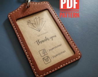 Patrón DIY de portatarjetas de identificación minimalista (PDF A4)