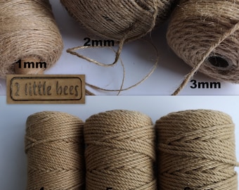 Natural Brown Jute Twine String Rope 1-6mm Rustic Burlap Cat Scratching  Garden