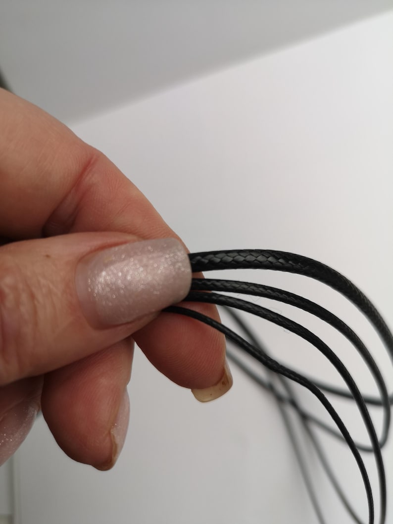 Black Waxed Polyester Cord – 1mm 1.5mm 2mm 3mm Strong String for Jewellery Making, Necklace Bracelet Craft Thread, Knotting Beading Rope image 10