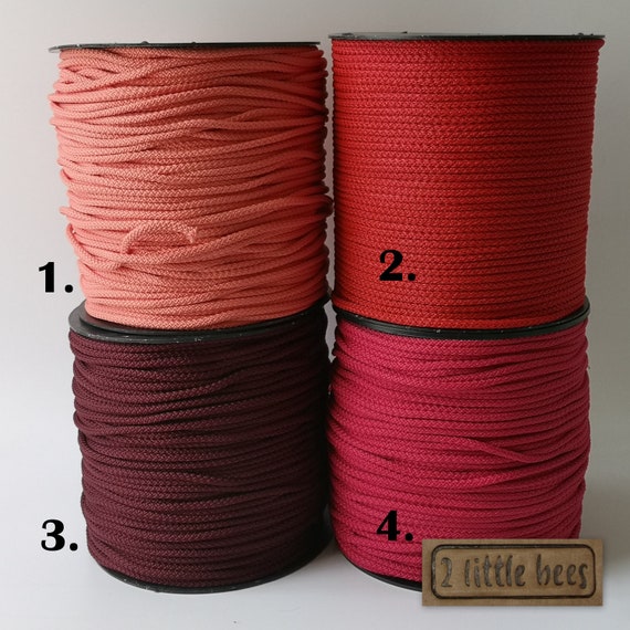 5mm Red Strong Rope Cord Round Soft Chunky Yarn Drawstring Tying Crochet  Bag Handles Corda Garden Travel UK 