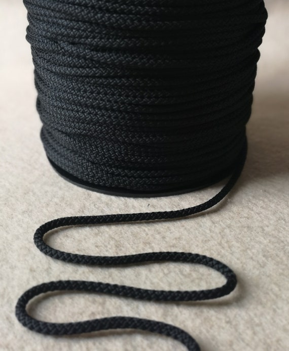 Black Rope Strong Round Cord Macrame Chunky Yarn 3mm 5mm Drawstring Tying  Crochet Bag Handles Corda Corde Cuerda Seil Virve Lina Bеревка UK 