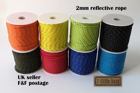 Reflective Cord 2mm Paracord Strong Rope String Camping Outdoors