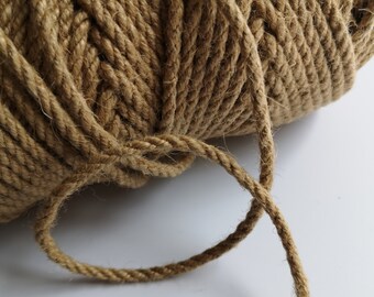 Vivifying 66ft 6mm Jute Rope - Natural Heavy Duty Twine For Crafts, Cat Posts, Bundling, Brown
