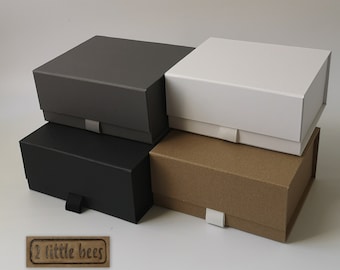 Gift box Magnetic Luxury Giftes Box Wedding Birthdays Christening Bridesmaid Mother day Black White  Grey 14cm x 12cm x 6.5cm