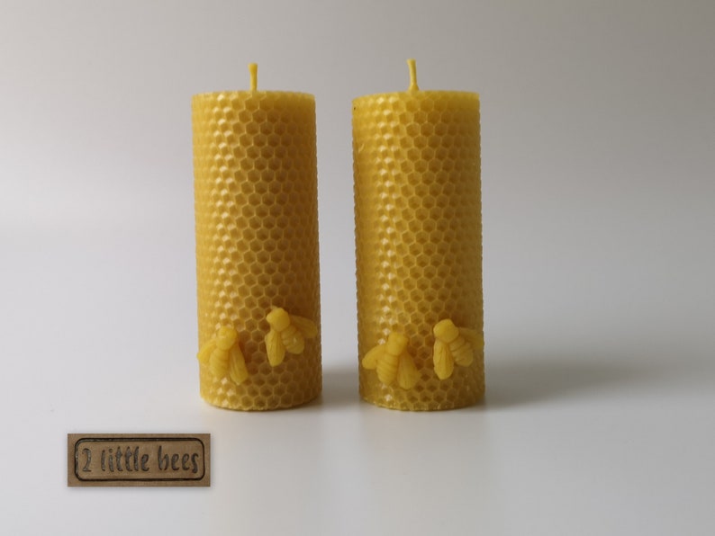 2 Large Beeswax Candles 100 Beeswax Pure Rolled Luxury Box Etsy