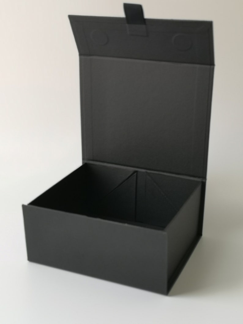 Black Magnetic Gift Box Luxury Medium Ribbon Wedding | Etsy