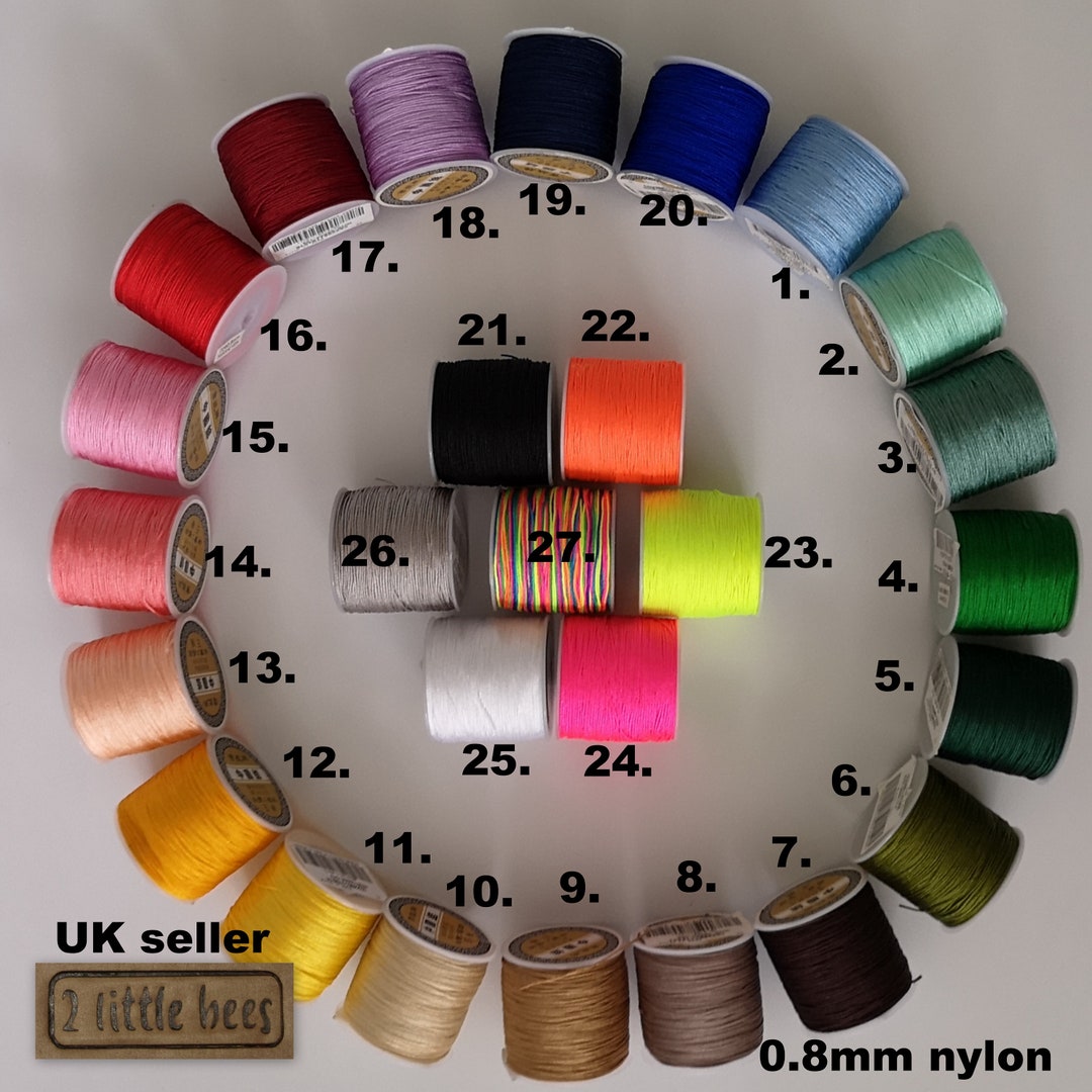 0.8mm Nylon Cord Thread String Beading Trimming Sewing Craft Jewellery ...
