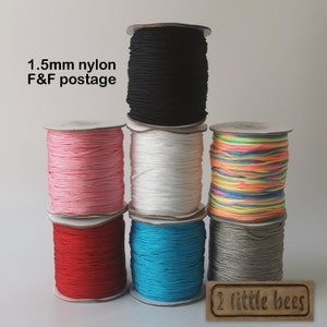 Nylon cord Beading String Jewellery Craft 1.5mm Thread Trimming Sewing Necklace Bracelet DIY