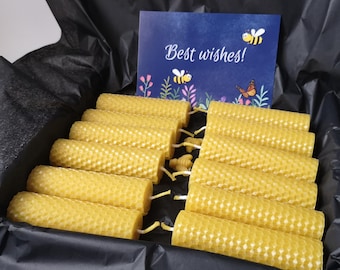 Beeswax Candles - Set of 6 or 12 handmade candles - Gift for Birthday, Wedding, New Home, Friend, - 100% Natural product - Home decoration