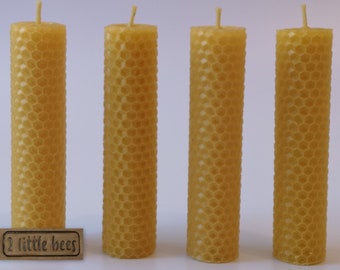 4 x  Beeswax Candles Hand Rolled 100% Natural product Present Gift Eco Friendly 2littlebees  UK