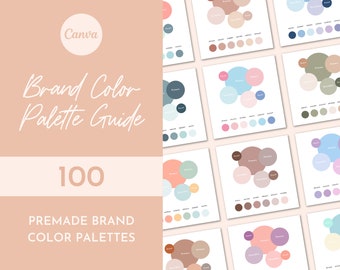 Brand Color Palette Guide | 100 Premade Color Palettes | Branding | Canva Template | Instant Download | PDF