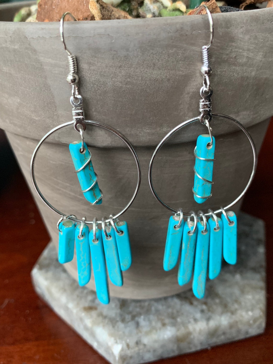Turquoise Chandelier Earrings Etsy
