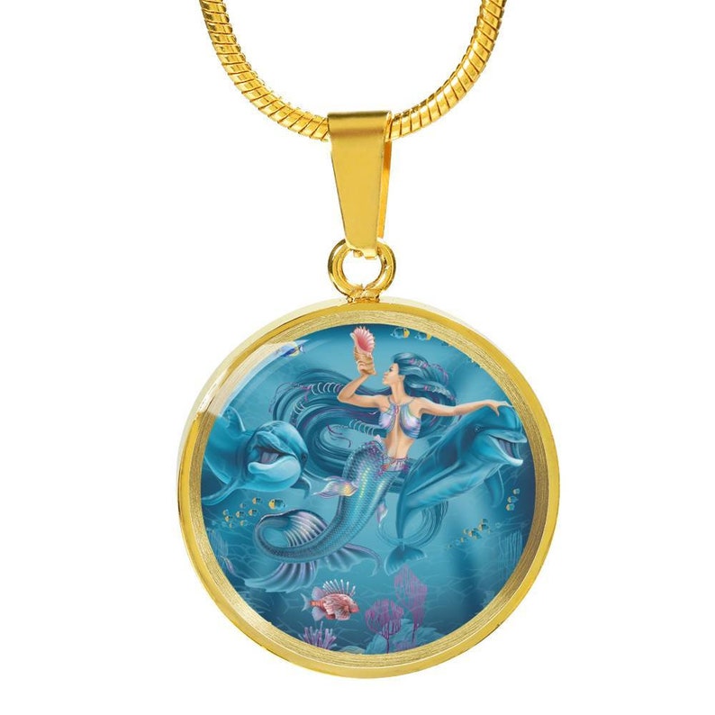 Mermaid and Dolphins Charm Jewelry