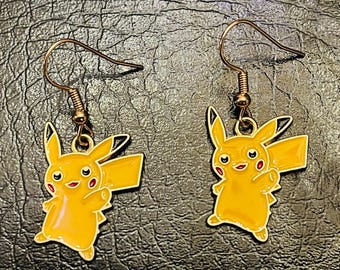 Handmade Anime Monster Pikachu Earrings With Hypoallergenic Hooks