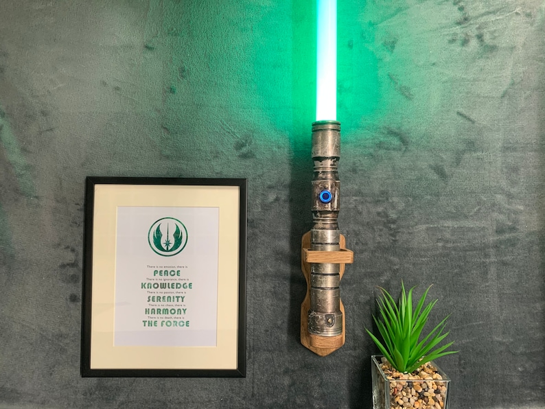 Lightsaber Hilt Display Stand Wall Mount Wood Oak Etsy