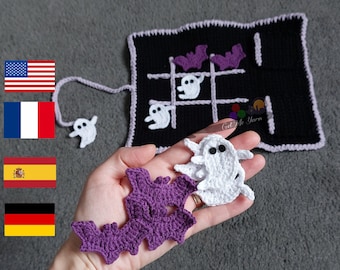 Bat vs Ghost tic-tac-toe game - Crochet pattern