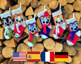 Christmas Stocking Crochet Pattern – 6 Festive Heeler Sock Variations | Digital PDF Tutorial