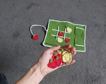 Apples & pears Tic-Tac-Toe game - Crochet pattern