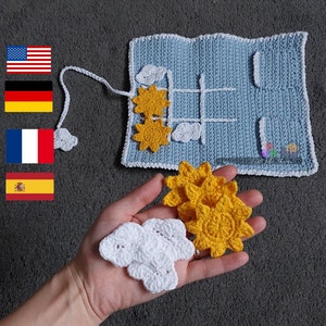 Sun vs Cloud tic-tac-toe game - Crochet pattern