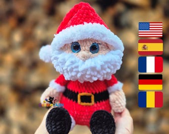 Easy Crochet Santa Claus Pattern | Christmas Amigurumi | Minimal Sewing | Quick Holiday Gift Idea | PDF Crochet Pattern
