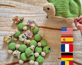 No-Sew Crochet Turtle Memory Game Pattern, Montessori Matching Game, Amigurumi Learning Toy Pattern, Educational Toddler Toy, DIY PDF