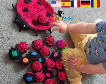 Ladybug Memory Game Crochet Pattern – Montessori Matching Game – Ladybug Toy Pattern – DIY Educational - Educational Matching Game - Low sew