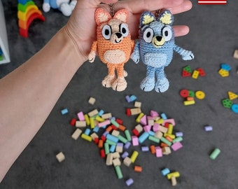 Heeler dog keychains or backpack charm - CROCHET PATTERN