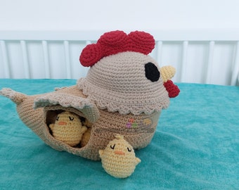 Hen and chicks memory game - CROCHET PATTERN