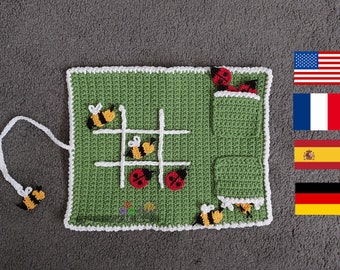 Ladybug & Bee Tic-Tac-Toe game - Crochet pattern