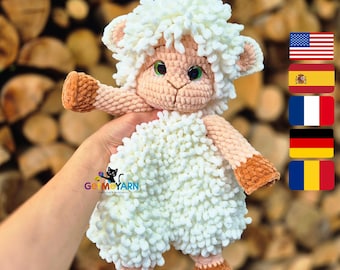 Snuggler Sheep Crochet Pattern – Woolsy the Fluffy Lamb Lovey – valais blacknose sheep - PDF Pattern
