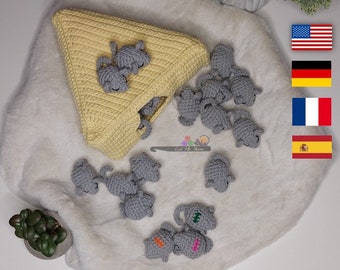 Sleepy mouse memory game - NO SEW Crochet pattern