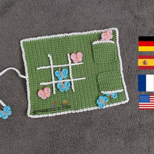 Juego Tic-Tac-Toe Mariposas - Patrón de crochet