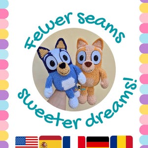 Heeler dog plushies - LOW SEW --- Medium version --- Crochet pattern