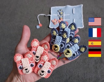 Heeler puppies Tic-Tac-Toe game - crochet pattern