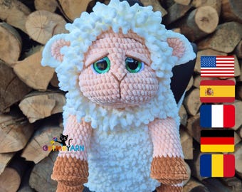 Woolsy the Fluffy Sheep Backpack Crochet Pattern – Cute Animal Bag PDF Tutorial, Loop Stitch, Kids Backpack