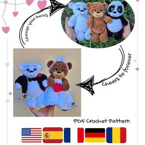 Bearly Wed Crochet Pattern – Wedding Bear Couple PDF – Crochet Bride & Groom Keepsake