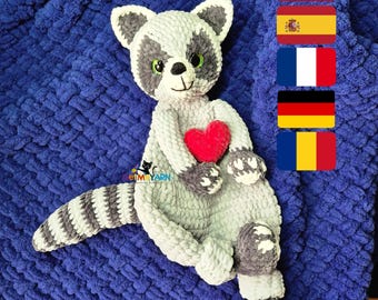 Scout the Raccoon Snuggler Crochet Pattern | Plush Raccoon Lovey | Amigurumi Comfort Toy | Forest Animal Security Blanket PDF